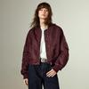 Women's Retro Glossy Nylon Baseball Jacket
