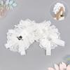 Elegant Ribbon Hair Clip Headpiece With Lace Ruffle Trim Design For Women And Girl Anime Event Gathering Hair Ornament