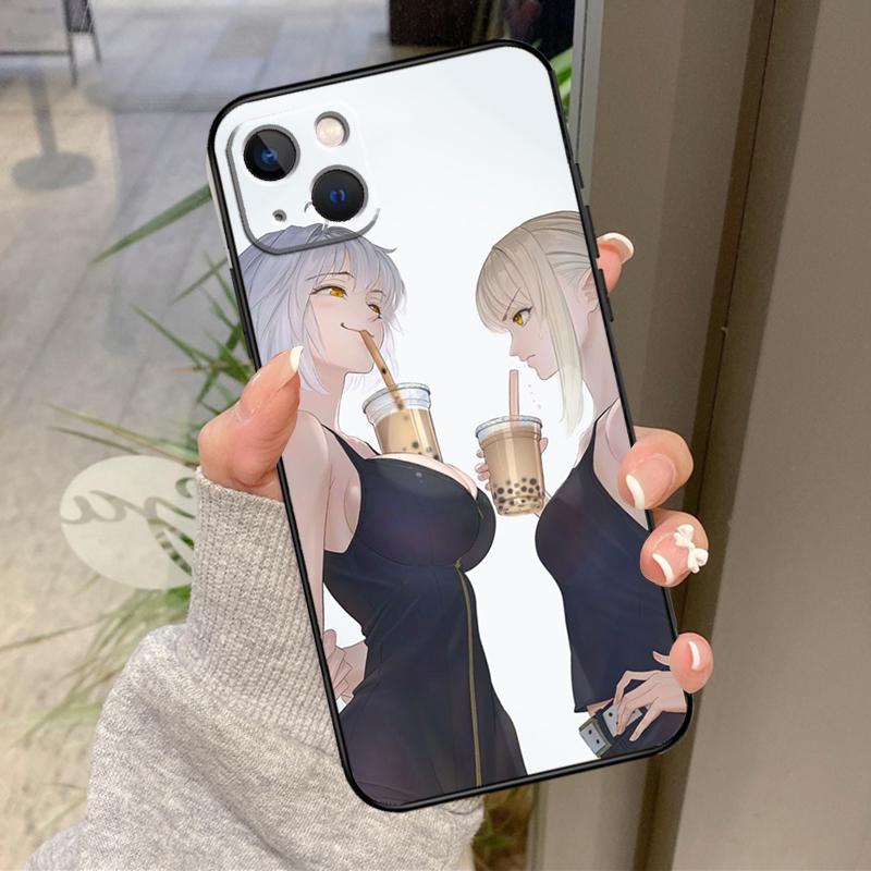 

Чехол в японском стиле с аниме-девушкой для iPhone 16 Pro Max 15 14 12 11 13 17 Pro Max Plus 12 13 Mini 16e 17 Air Задняя крышка iPhone 14
