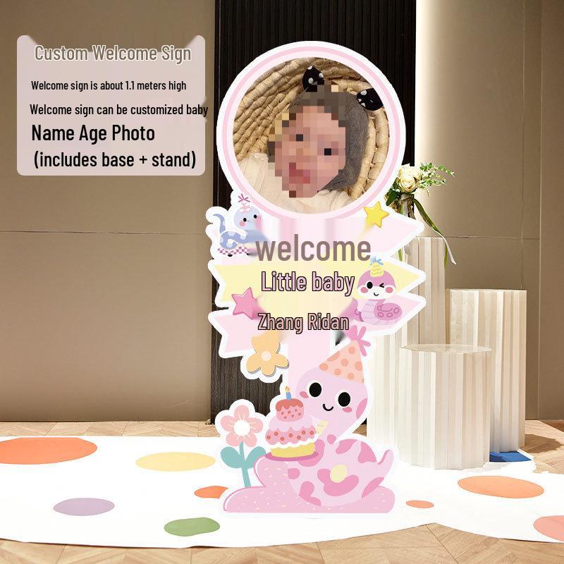 Baby Full Moon & 100 Days Celebration Decor Set - Snake Theme with Balloons for Boys and Girls