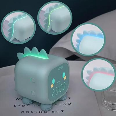 LED Alarm Clock For Bedroom Lovely Dinosaur Digital Clock With Night Light Intelligent Children's Sleep Wake-up Electronic Clock