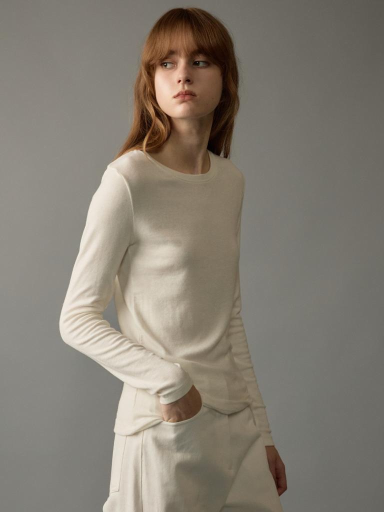 Nowood Wool Tencel Round Tee (Ivory)