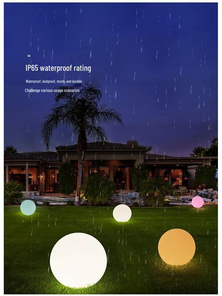 Solar Luminous Spherical Lawn Lamp: Waterproof Outdoor Atmosphere Light for Courtyard and Camping