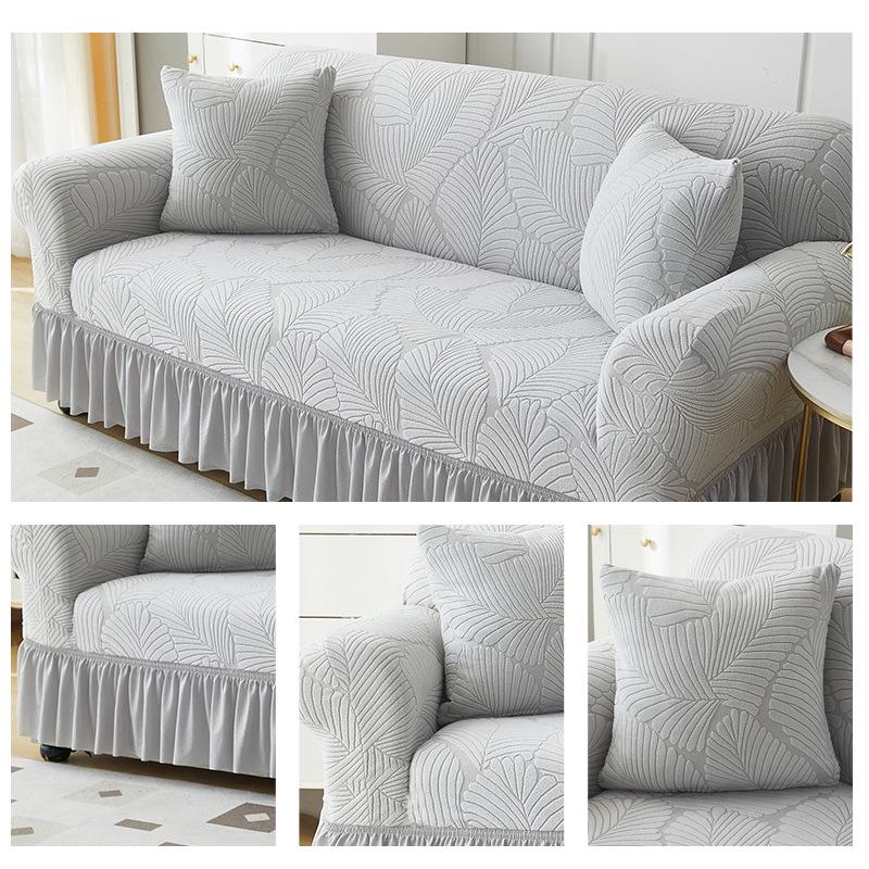 Jacquard Ruffle Edge Sofa Cover - Universal Fit for All Seasons