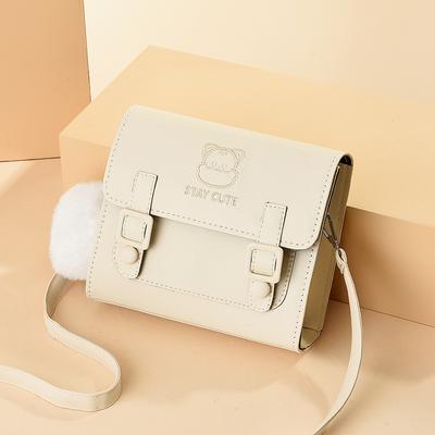 Bolsas para Mulheres 2025 Primavera e Verão Novas Bolsas de Estudante Love Bear Bolsas de Ombro Mensageiro Bolsas Quadradas Pequenas Modernas e Versáteis