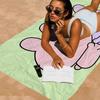 Cartoon A-Asamimichan Süßes Strandtuch Bunte Handtücher Mikrofaser Schnelltrocknend Sandfrei Strand Yoga Spa Fitnessstudio Pool