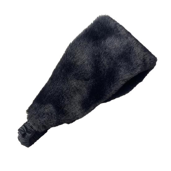 Faux Fur Lined Winter Headband Solid Color Ear Warmer with Elastic Telescopic Straps Earmuff Headscarf