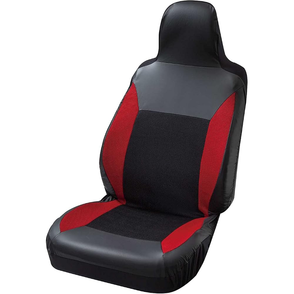 Bonform Seat Cover Sports Shape High Back Front Seat Antibacterial Odor Resistant Red for Light/Standard Cars
