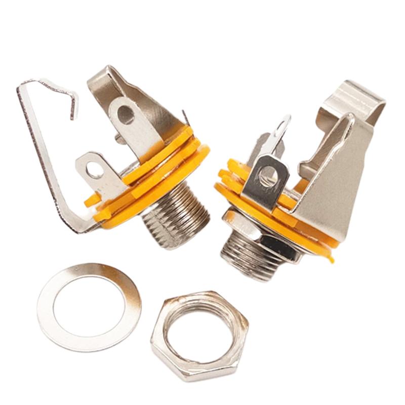 10Pcs/Set All Electric Guitar & Bass Guitar 6.5Mm Female Dual Channel Jack Socket Electric Guitar Input Jack Diy Accessories