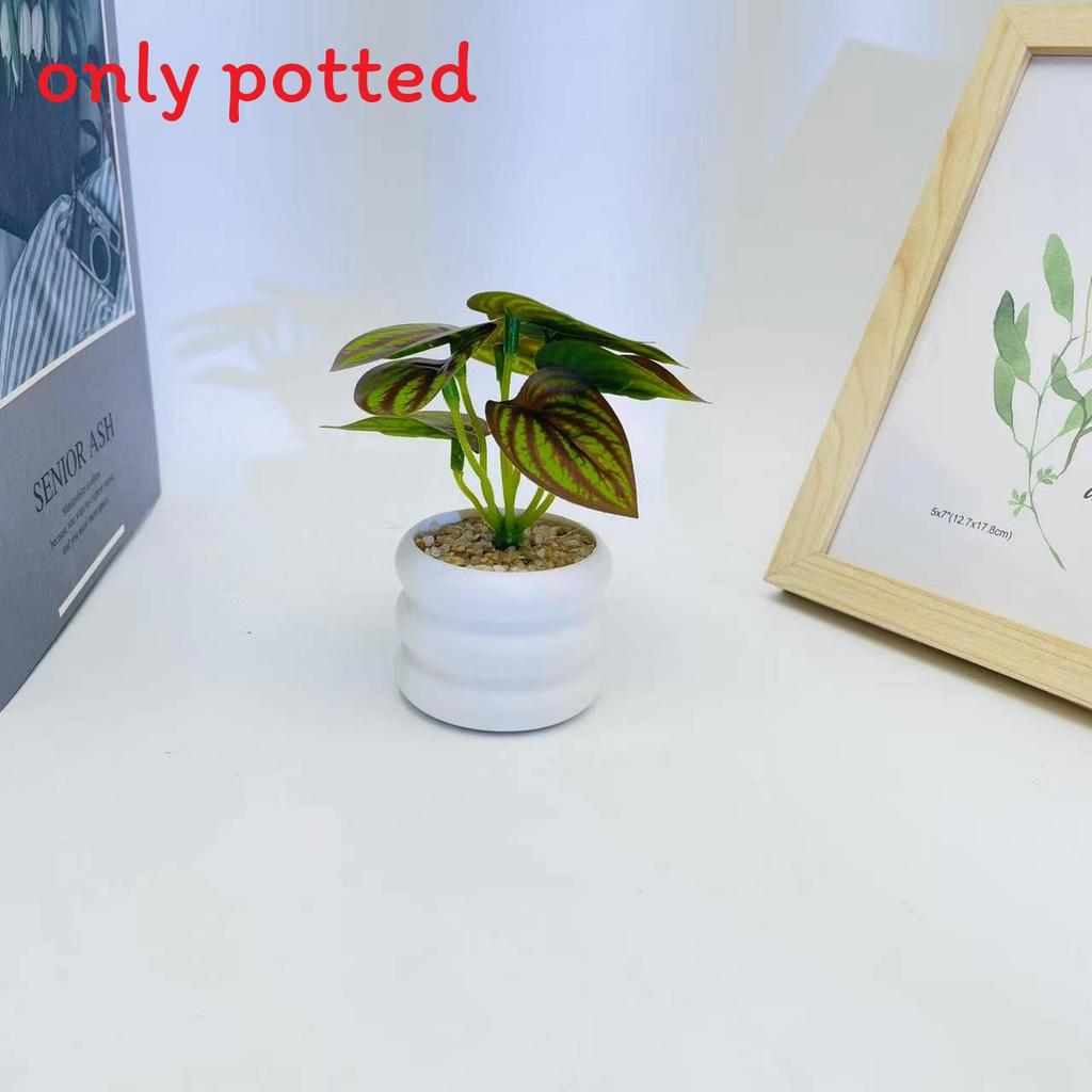 Simulation Leaves 8 Epipremnum Aureum Potted Artificial Plant Ornament Decor