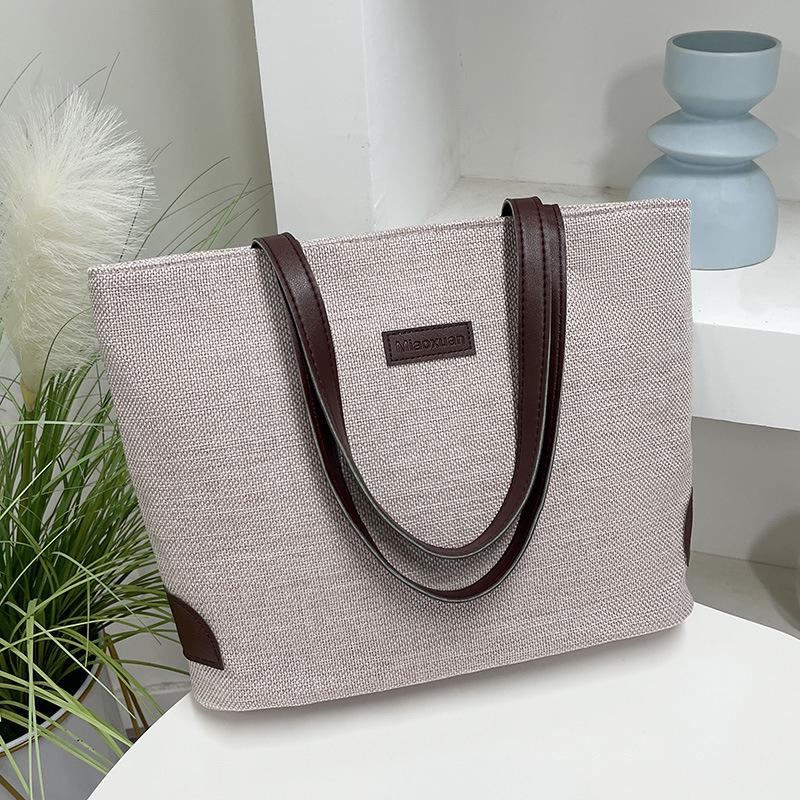 Cross-Border Fashion Trend: Versatile Literary Women's Large Capacity Linen Shoulder Bag for Leisure Travel CLE