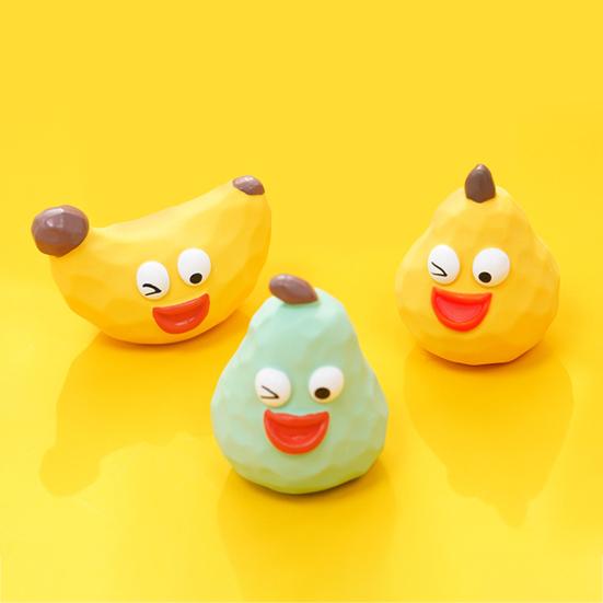 Cute Fruit Dog Toy Squeaky Latex Vegetable Dog Chew Toy Puppy Teething Toy for Aggressive Chewers Fetch Play