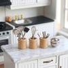 Miniature Kitchen Utensils Set Dollhouse Cookware Tools for Pretend Play Realistic Doll Kitchen Accessories Decor