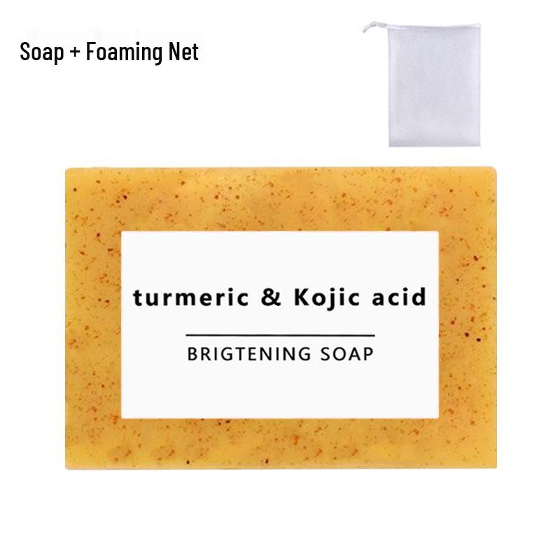 TK Style European and American Turmeric, Lemon, Kojic Acid, and Ginger Handmade Granular Soap for Bathing and Face Washing