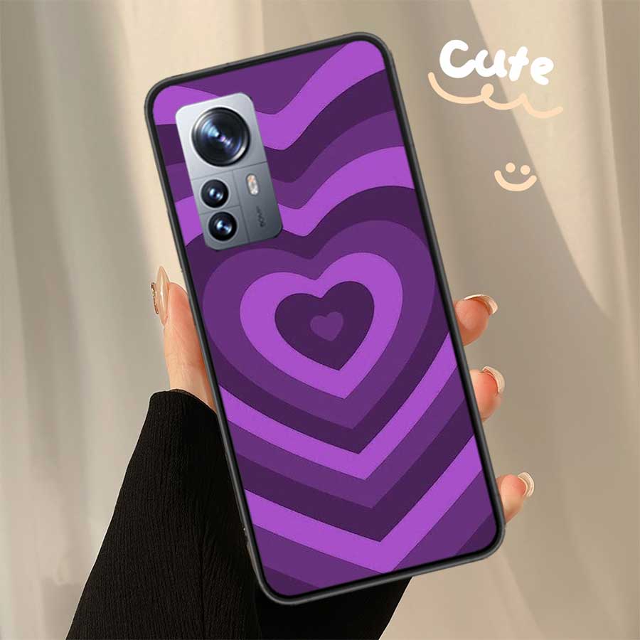 Heart Circle Phone Case For Xiaomi Poco X6 X5 X4 X3 GT NFC M4 M5 Pro 5G M3 Mi Note 10 Lite F5 F4 F3 F2 F1 Capa Coque TPU Cover C