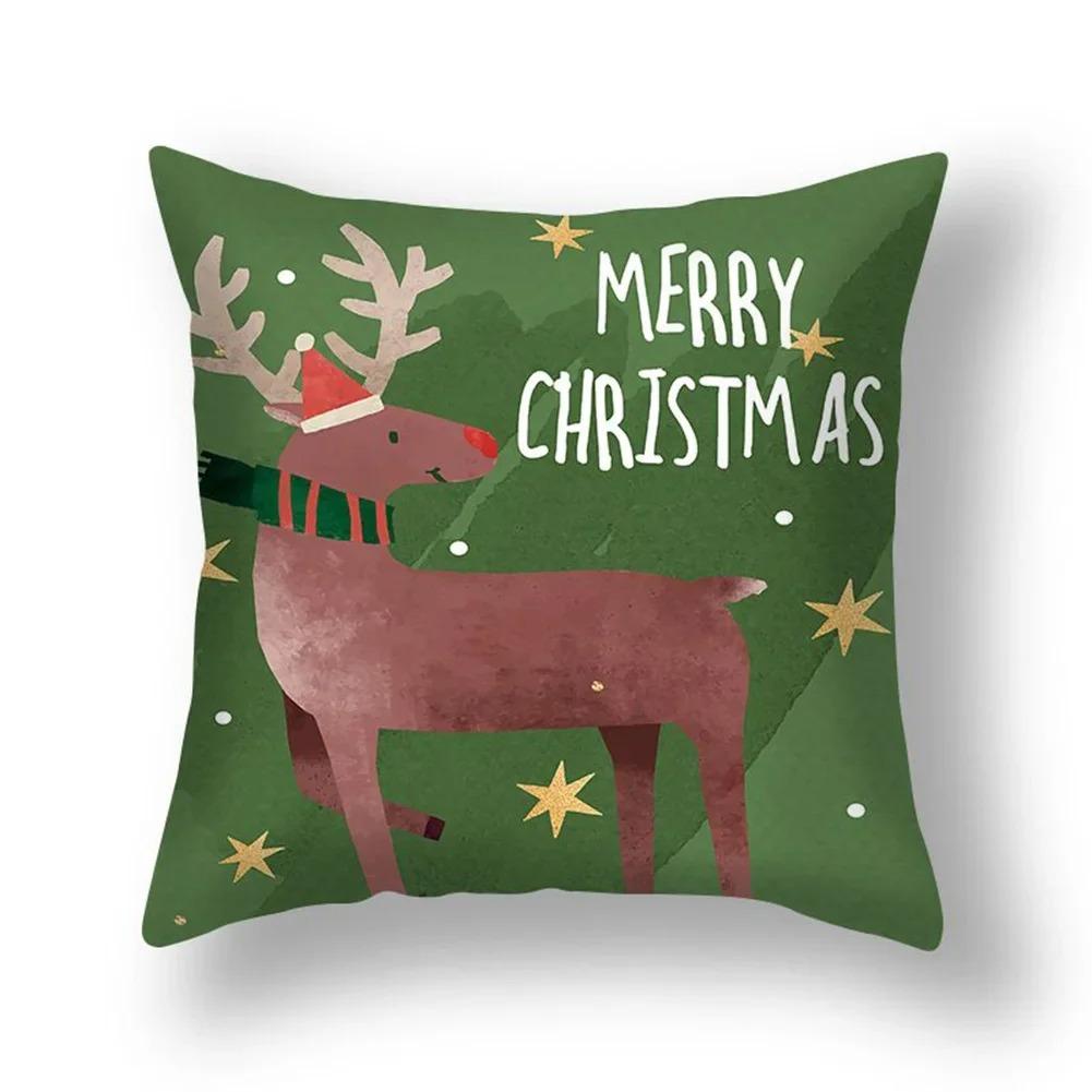 Christmas Themed Pillowcases Car Accessories Office Santa Claus Living Room Sofa Home Pillowcases