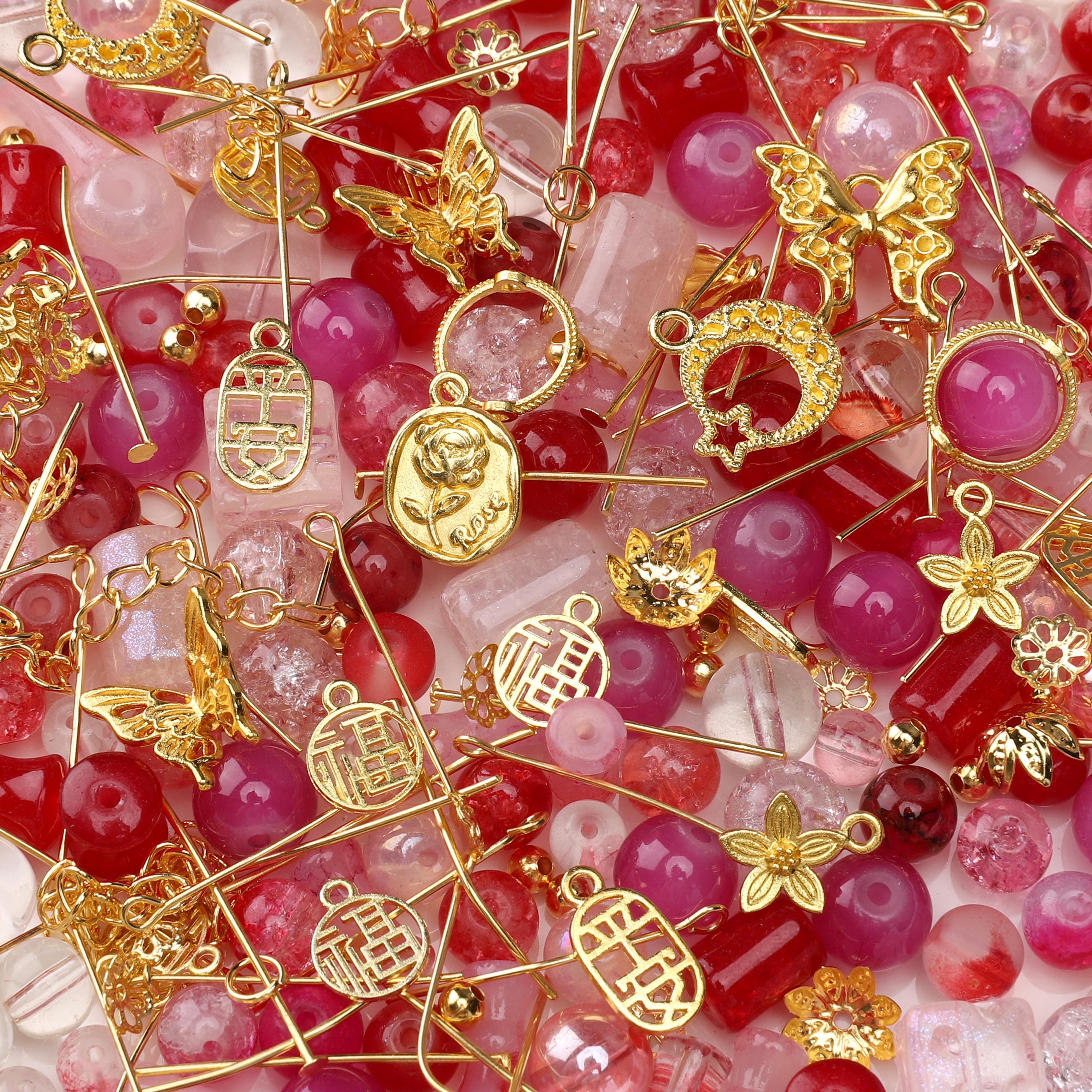 

Скляні намистини Метелик Листя вишні Сплавні шарми Аксесуари для виготовлення ювелірних виробів 04 фуксія