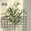 Artificial Flower Non-Fading Decorative Faux Silk Flower Green Plant Olive Branch for Decorating