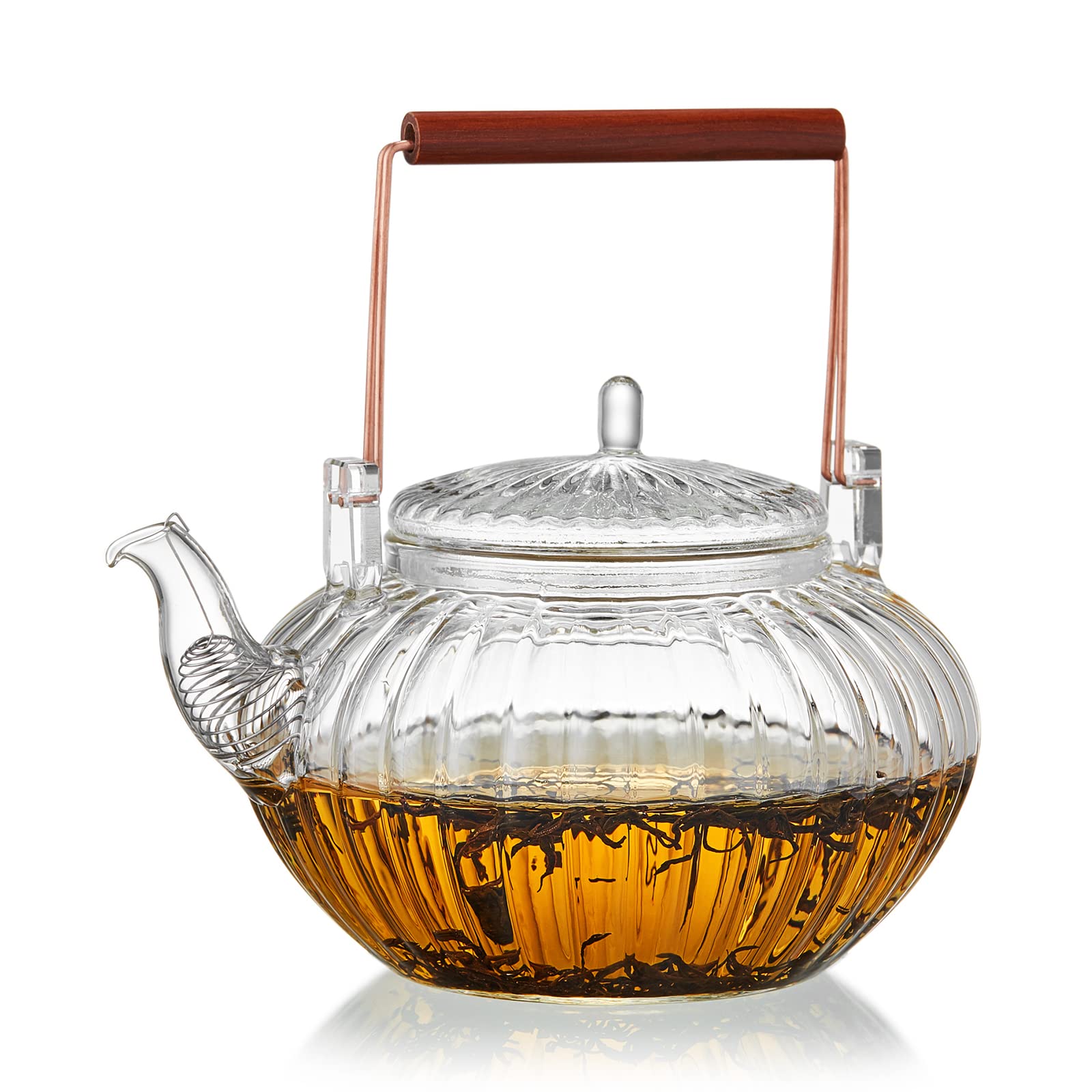 

Pokaro Tea Heat-Resistant Glass Teapot, 780ml - Stovetop-Safe - Brew delicious tea with stylish design and high functionality