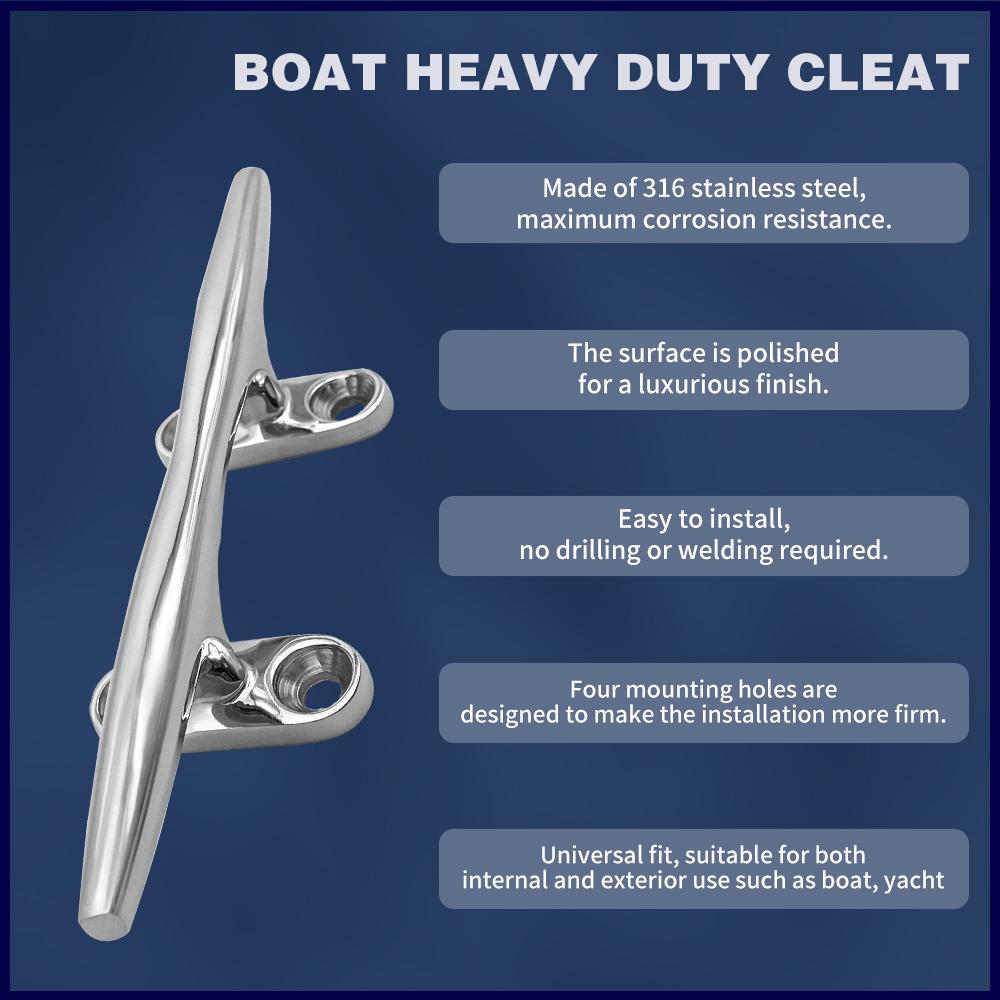 4/5/6 inch Heavy Duty Boat Dock Rope Mooring Cleats 316 Stainless Steel Marine Cleats Pull Up For Yacht Ship Auto Deck Ropes