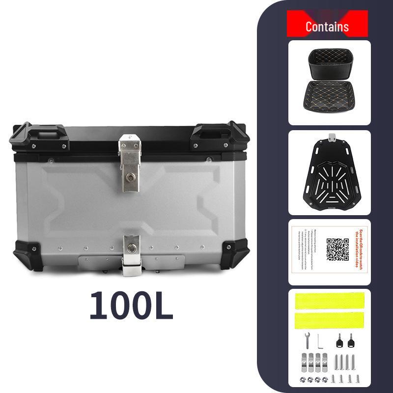 Quick Release Aluminum Motorcycle Tail Box - Available In 28L To 100L Capacities