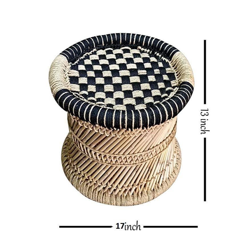 Nitya Enterprises Mudda Muddi Silla Jardín Artesanía Bastón Madera Damroo Color Negro -13X17 Inche (Paquete de 1)