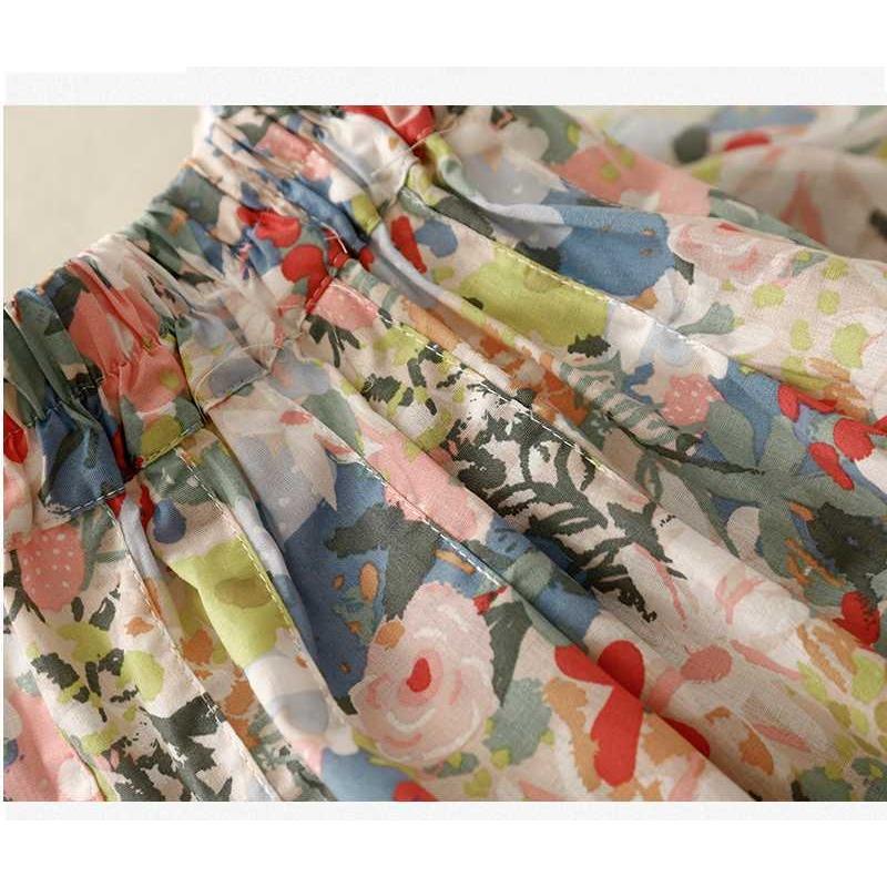 Summer Half-length Floral A-line Skirt