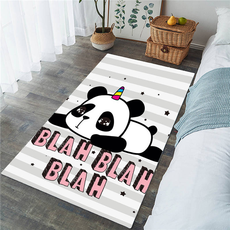 💰Koop Panda Decorative Carpets for Living Room Cartoon Rainbow Floor