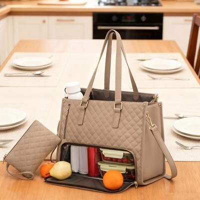 Yousheng 3-in-1 Tote Bag Backpack Lunch Bag Women Insulated Lunch Tote 15.6 Inch Laptop Compartment Lunch Pouch for Work Travel