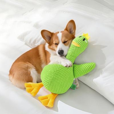 Hund Plüschtier Ente: Kausicher, Quietschgeräusch, Begleiter zum Schlafen, Weiches Haustierspielzeug für Hunde