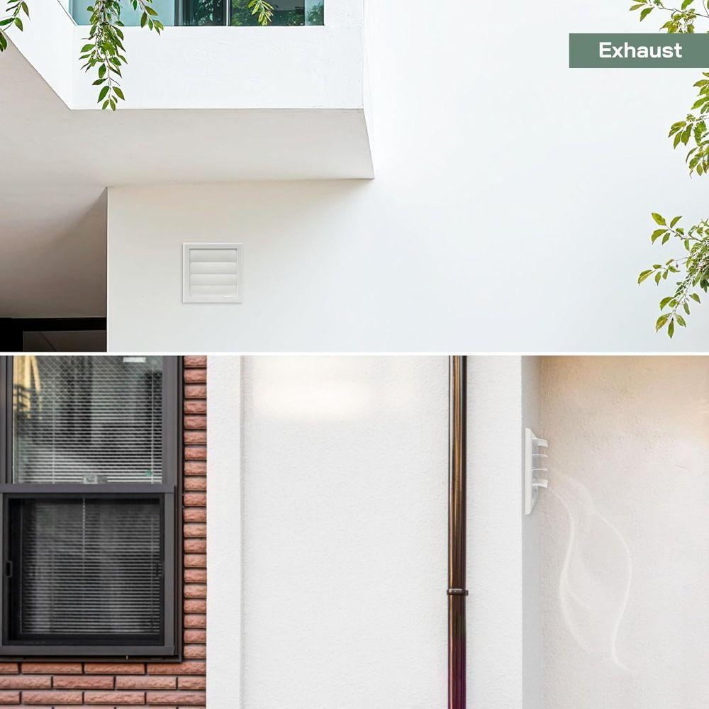 Vent Systems White Vent Cover Grille Plastic With Screen Dryer Vent Hood One-Directional Exhaust Vent Cover