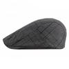British Style Plaid Beret Hat for Men Women Retro Flat Cap Spring Autumn Newsboy Cap Fashion Duckbill Hat Unisex Cabbie Cap