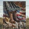 1PC Custom Name Rustic Boots Flag Outdooor Flannel Blankets Patterns Throw Blanket All-Season Soft Gift for Couch, Bed, Camping Gifts