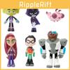 Vibrant Teen Titans Go Anime Figures With Robin Raven Beast Boy Starfire