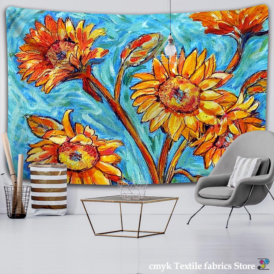 Van Gogh Oil Painting Almond Blossoms Tapestry Headboard Wall Art Bedspread Dorm Tapestry Home Decor