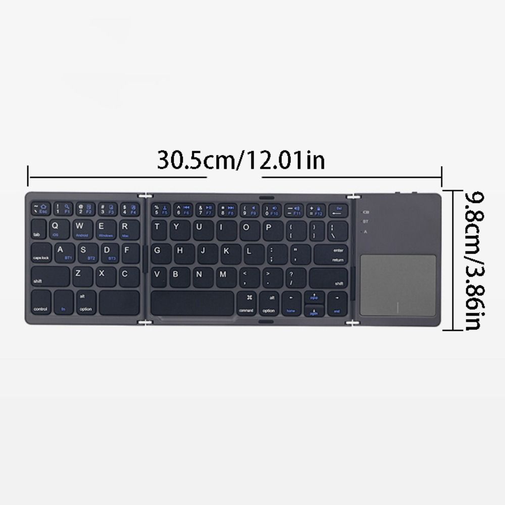 Slient Foldable Wireless Keyboard Universal Portable Rechargeable Keyboard Ergonomic with Touchpad Bluetooth Keyboard Travel