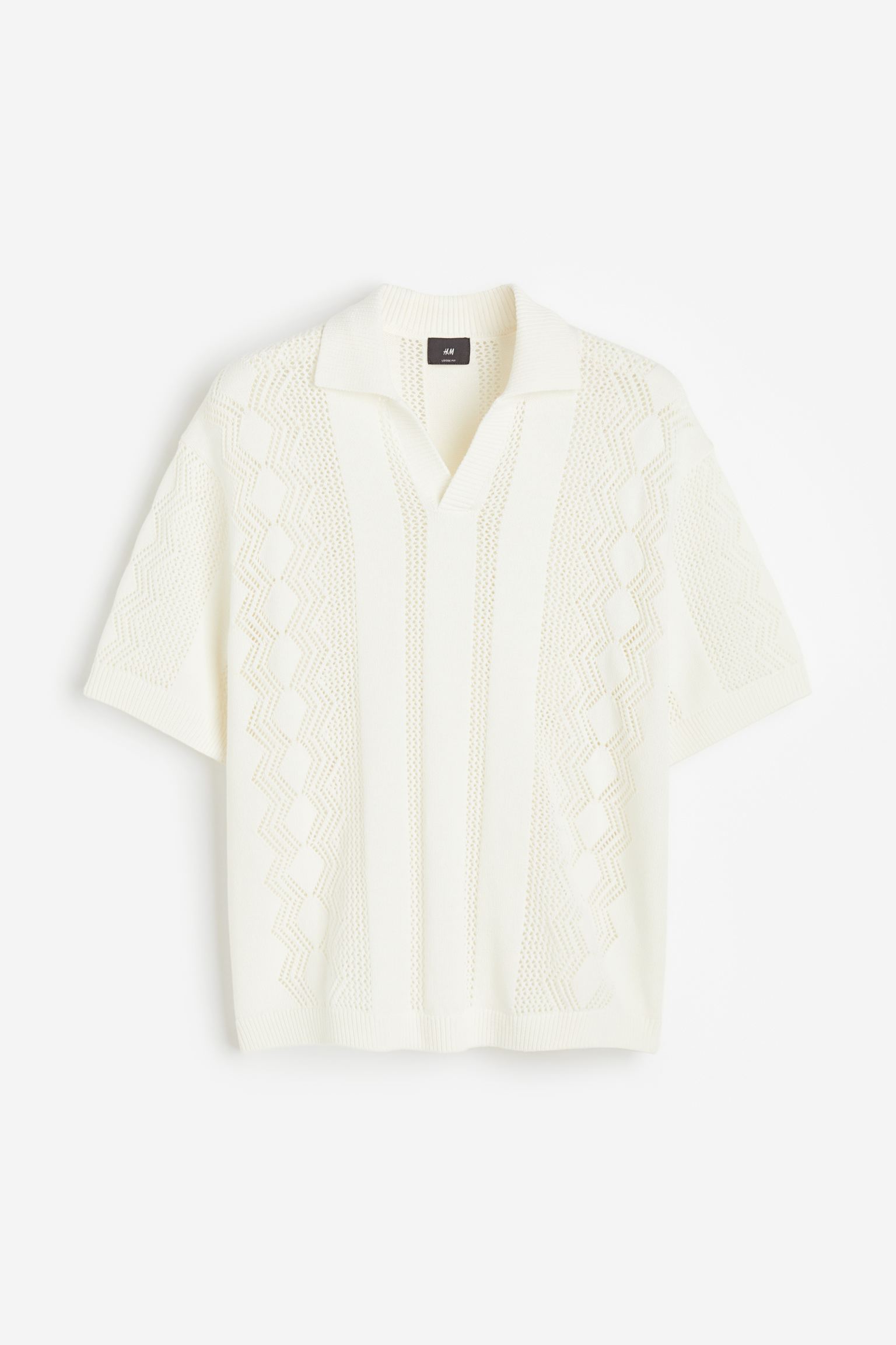 

Рубашка поло свободного кроя вязки Pointelle