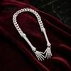 Halloween Necklace Gothic Skeleton Hand Necklace, Punk Cosplay Skull Claw Palm Choker, Costume Jewelry for Men Women