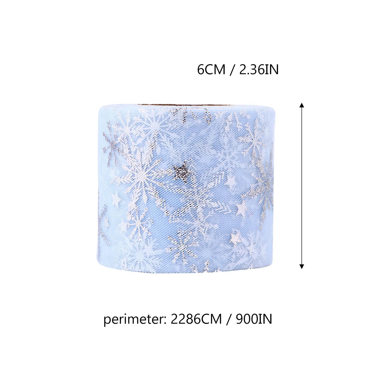 

1 Roll 6Cm 25 Yards Snowflake Gauze Roll Washable Sun Resistant Tulle for Home Decor Christmas Craft DIY Wrapping Gauze other