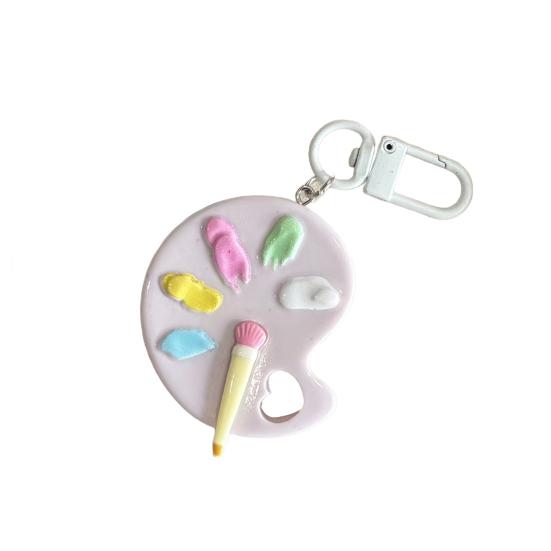 Keychain Pendant Artist Palette Brush Design Keychain Pendant with Metal Lobster Buckles Bags Keys Backpacks Keyring