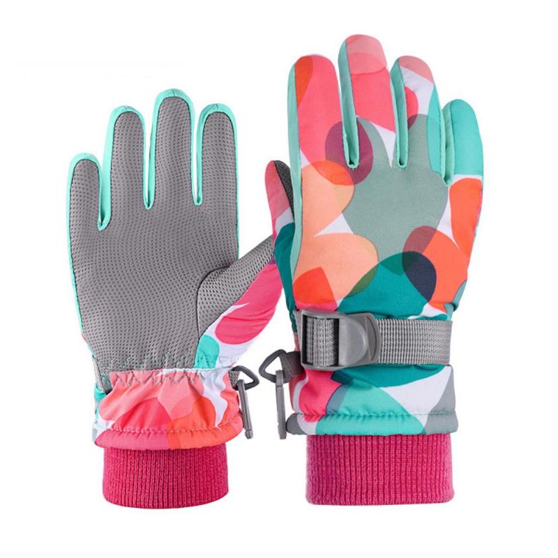 

Детские лыжные перчатки Зимние водонепроницаемые снежные перчатки Нескользящие дышащие перчатки для холодной погоды Детские перчатки S