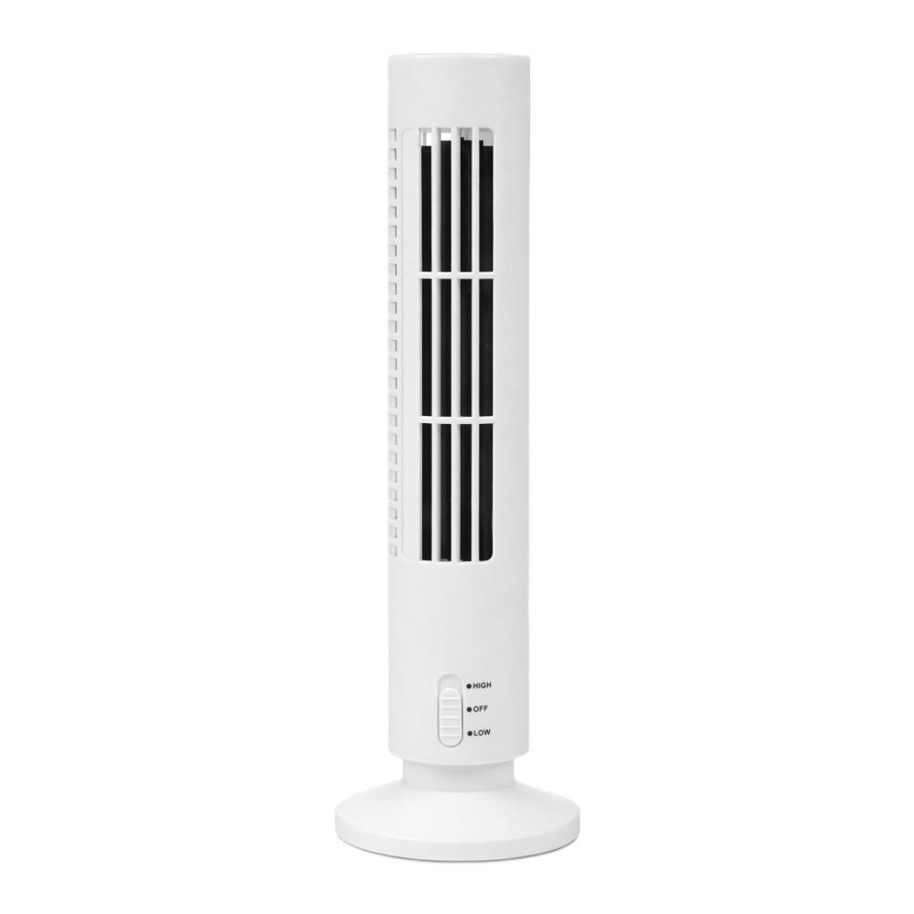 Slim Mini Desk Fan Plastic Wingless Fan Simple Control Bladeless Tower Fan, Dorm Room