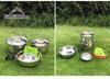 camping moon IH Compatible Stainless Steel Cooker Tableware Stainless Steel Hanging Pot Frying Pan 15 Piece Set MC210