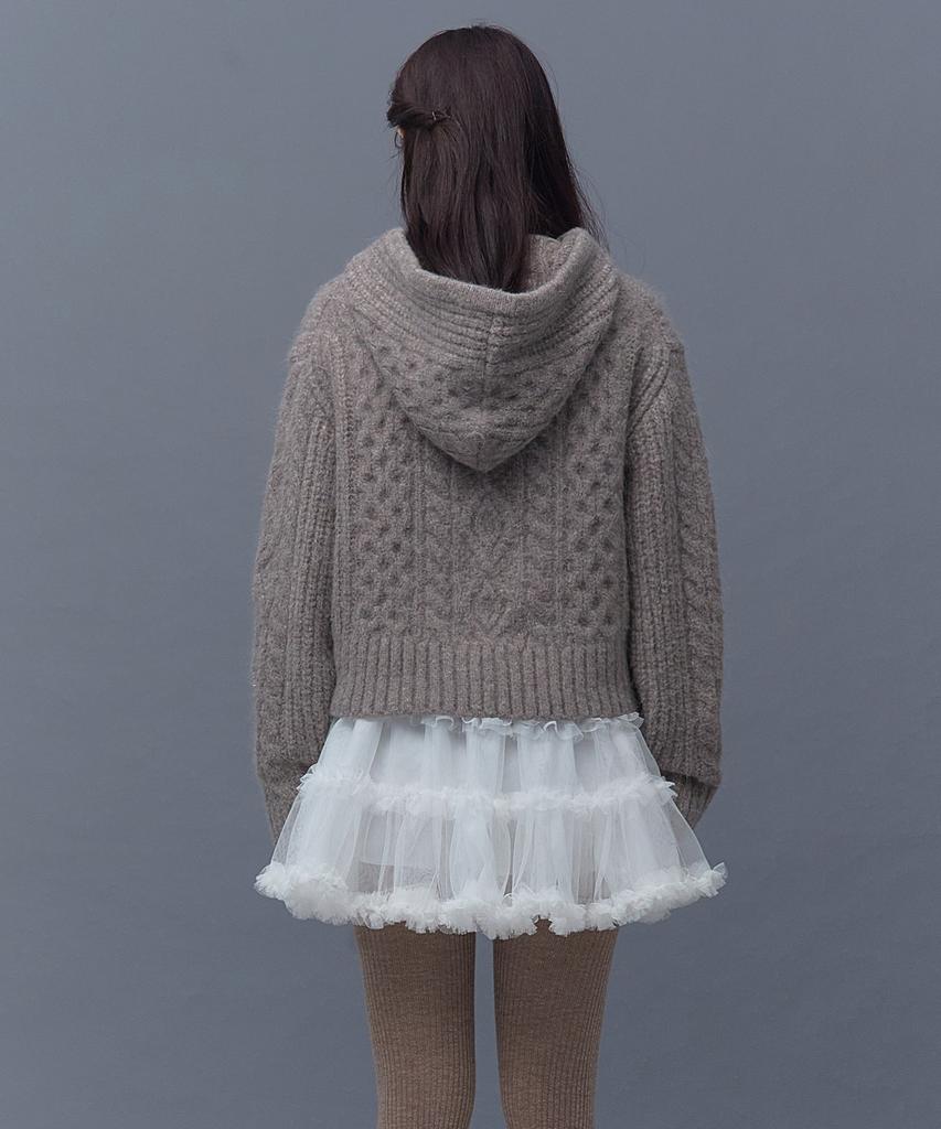 Deotiseu Angora Cream Cable Hood Knit_Tt5W303Be