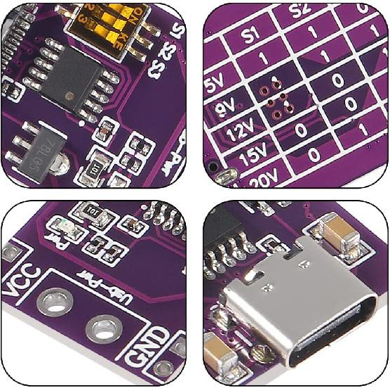 10-Pack Type-C QC AFC PD2.0 PD3.0 to DC Spoof Scam Fast Charge Trigger Polling Detector USB-PD Notebook Power Supply Change Board Module