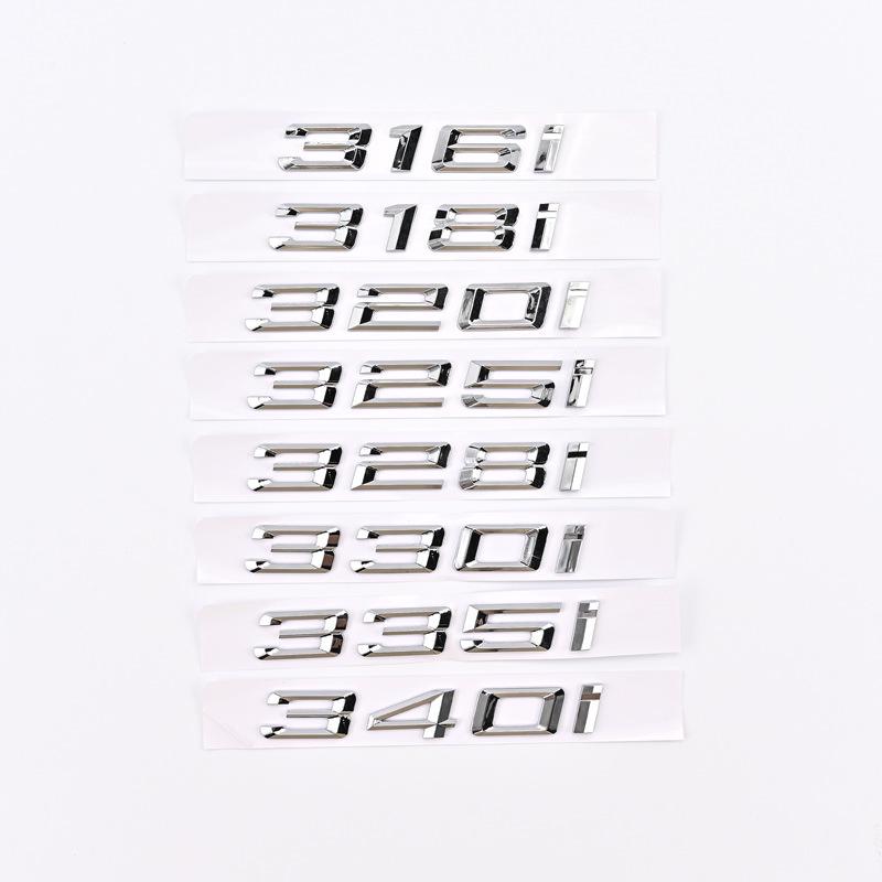 Applies to rear badges of older BMW 3 Series models: 316i, 318i, 320i, 325i, 330i.
