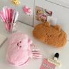 Large Capacity Plush Pen Bag Multifunctional Kawaii Cosmetic Pouch Cartoon Pencil Case  for Student