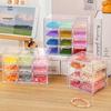 Transparent Multi-Compartment Colored Glaze Beads and Jewelry Organizer Box