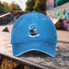 Piano Music Note Graphic Washed Baseball Cap Distressed Cotton Outdoor Casual Adjustable Hat