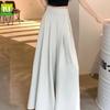 Women's Spring-Summer 2025 Slimming High-Waist Wide-Leg Culottes with Pleats